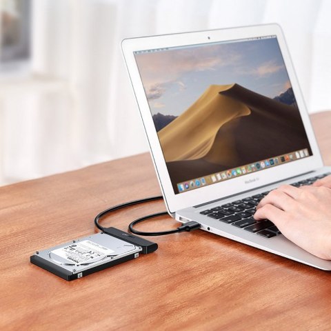 Adapter przejściówka dysku HDD SSD 2.5'' SATA III 3.0 na USB-C - czarny UGREEN