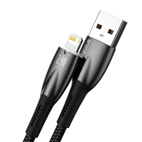 Glimmer Series kabel USB-A Iphone Lightning 480Mb-s 2.4A 2m czarny BASEUS