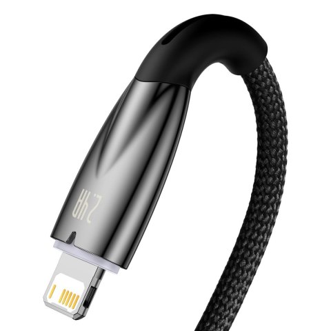 Glimmer Series kabel USB-A Iphone Lightning 480Mb-s 2.4A 2m czarny BASEUS