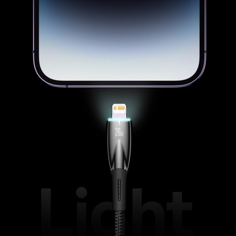 Glimmer Series kabel USB-A Iphone Lightning 480Mb-s 2.4A 2m czarny BASEUS