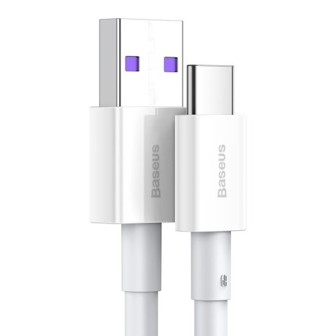 Kabel przewód Superior USB - USB-C 66W 6A 1m - biały BASEUS