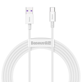 Kabel przewód Superior USB - USB-C 66W 6A 2m - biały BASEUS