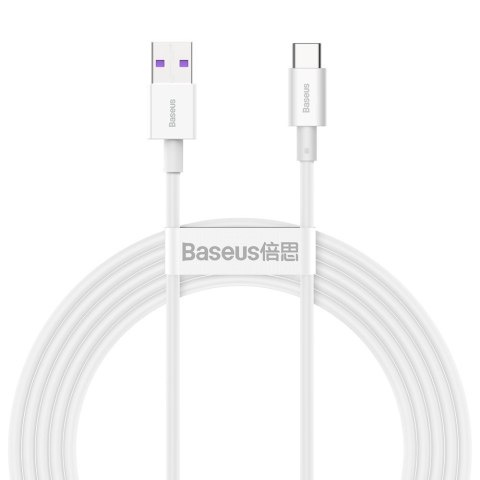 Kabel przewód Superior USB - USB-C 66W 6A 2m - biały BASEUS