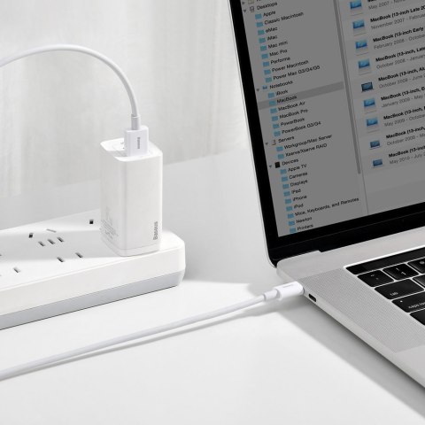 Kabel przewód Superior USB - USB-C 66W 6A 2m - biały BASEUS