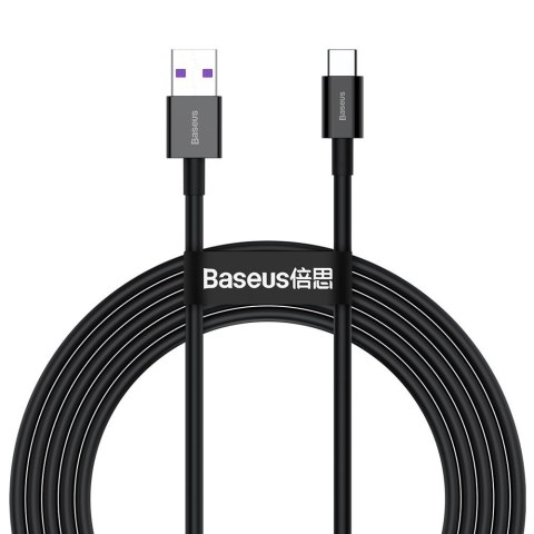 Kabel przewód Superior do Huawei USB - USB-C 11V / 6A SuperCharge 2m - czarny BASEUS