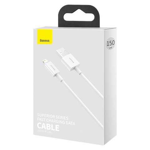 Kabel przewód Superior do iPhone USB - Lightning 1.5m - biały BASEUS