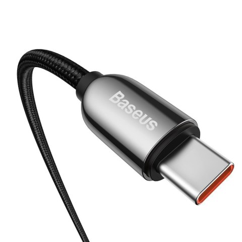 Kabel przewód USB-C - USB-C z wyświetlaczem miernikiem mocy 2m - czarny BASEUS