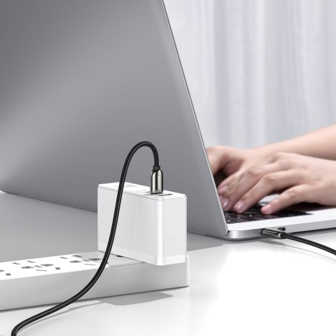 Kabel przewód USB-C - USB-C z wyświetlaczem miernikiem mocy 2m - czarny BASEUS