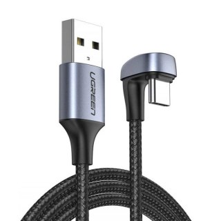 Kabel przewód kątowy USB - USB-C dla graczy QC AFC FCP 1m - szary UGREEN