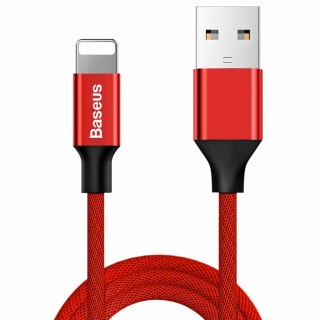 Kabel przewód w materiałowym oplocie USB - iPhone Lightning 1.8m - czerwony BASEUS