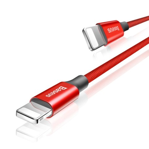 Kabel przewód w materiałowym oplocie USB - iPhone Lightning 1.8m - czerwony BASEUS