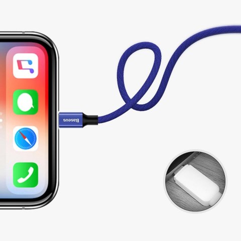 Kabel przewód w materiałowym oplocie USB - iPhone Lightning 1.8m - czerwony BASEUS