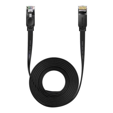 Kabel sieciowy płaski Patchcord RJ45 Speed Six 1000Mbps 15m - czarny BASEUS