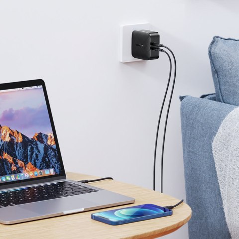 Ładowarka sieciowa 2x USB-C 66W Power Delivery 3.0 Quick Charge 4.0 - czarny UGREEN