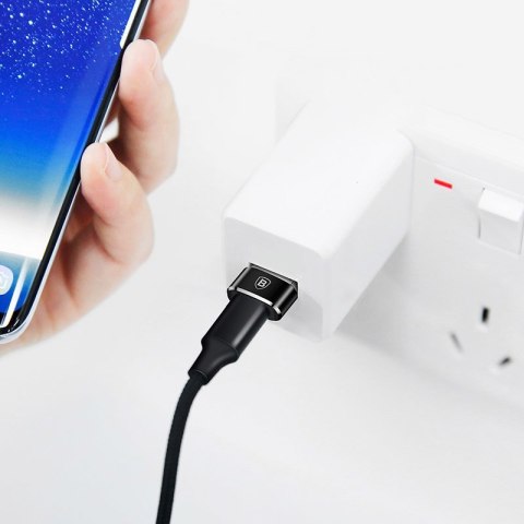 Mała przejściówka adapter wtyczka ze złącza USB-C na USB - czarny BASEUS