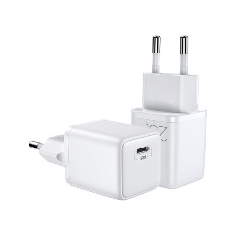 Mała szybka ładowarka zasilacz USB-C PD 5-12V 25W - biały JOYROOM