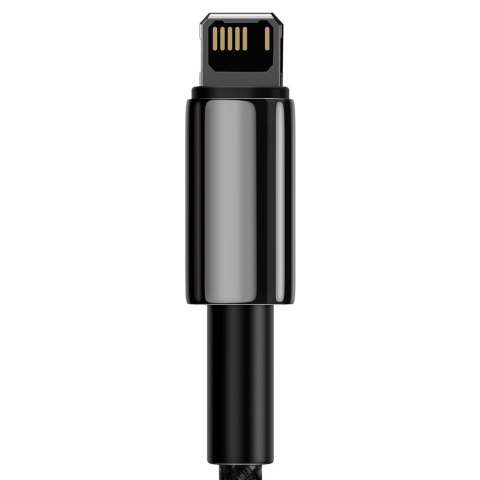 Przewód kabel w oplocie do iPhone USB - Lightning 1m - cały czarny BASEUS