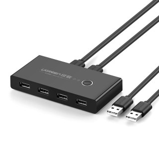 Switch box HUB przełącznik 4x USB 2.0 rozdzielacz USB na dwa komputery - czarny UGREEN