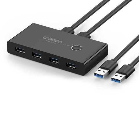 Switch box HUB przełącznik 4x USB 2.0 rozdzielacz USB na dwa komputery - czarny UGREEN