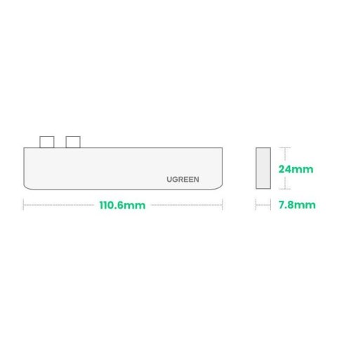 Wielofunkcyjny HUB port do MacBook Pro / Air 2x USB-C na USB-C HDMI 3x USB 3.0 - szary UGREEN