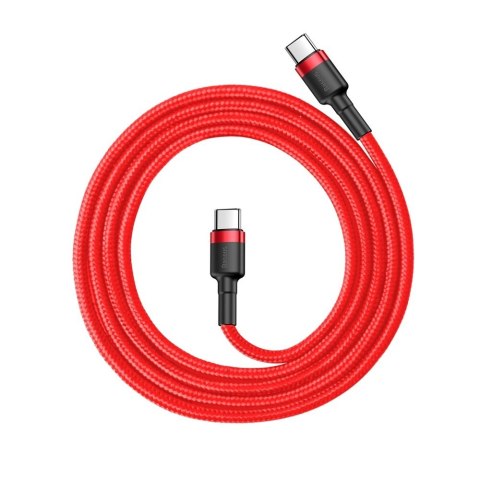 Wytrzymały kabel przewód w oplocie USB-C do USB-C QC3 1m - czerwony BASEUS