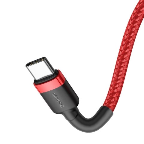 Wytrzymały kabel przewód w oplocie USB-C do USB-C QC3 1m - czerwony BASEUS