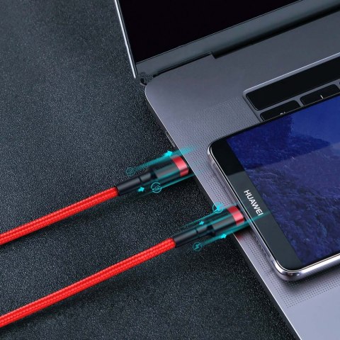 Wytrzymały kabel przewód w oplocie USB-C do USB-C QC3 1m - czerwony BASEUS