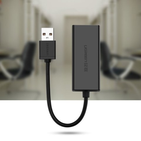 Zewnętrzna karta sieciowa LAN RJ45 - USB 2.0 100 Mbps - czarny UGREEN