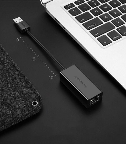Zewnętrzna karta sieciowa LAN RJ45 - USB 2.0 100 Mbps - czarny UGREEN
