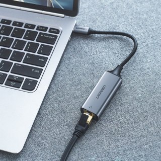 Zewnętrzna karta sieciowa LAN RJ45 - USB-C 1 Gigabit Ethernet - szary UGREEN