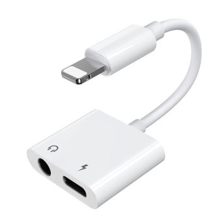 Adapter przejściówka rozdzielacz słuchawkowy iPhone Lightning - Lightning 3.5mm mini jack biały JOYROOM