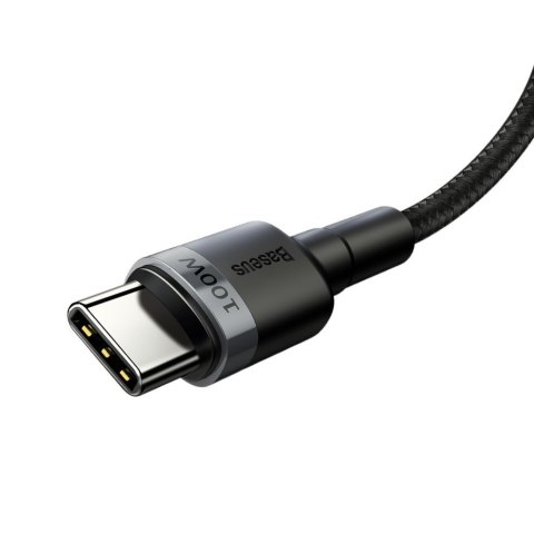 Cafule nylonowy kabel przewód USB-C Power Delivery 2.0 100W 20V 5A 2m szary BASEUS