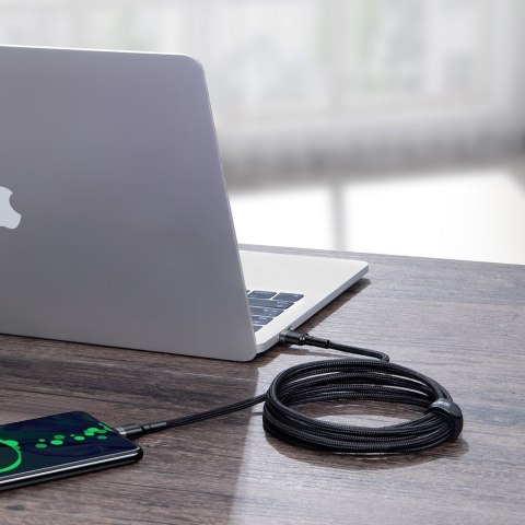 Cafule nylonowy kabel przewód USB-C Power Delivery 2.0 100W 20V 5A 2m szary BASEUS