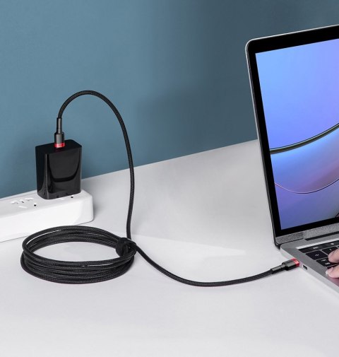 Cafule nylonowy kabel przewód USB-C Power Delivery 2.0 100W 20V 5A 2m szary BASEUS