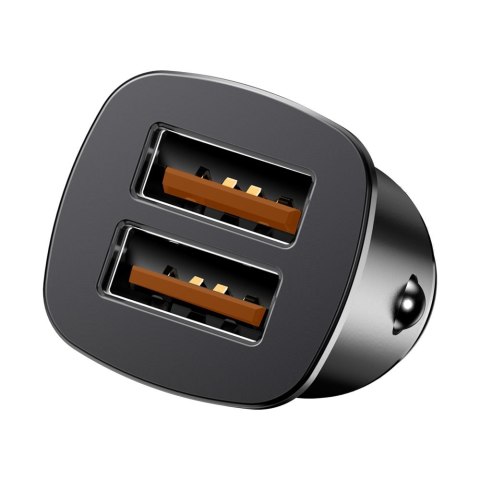 Inteligentna ładowarka samochodowa Square 2x USB QC3.0 Quick Charge 3.0 SCP AFC 30W czarny BASEUS