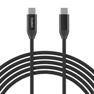 Kabel przewód do ładowania i transmisji danych USB-C 2m - czarny CHOETECH