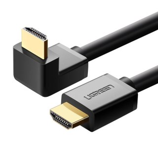 Kabel przewód kątowy 90deg; HDMI 4K 30Hz 1m - czarny UGREEN