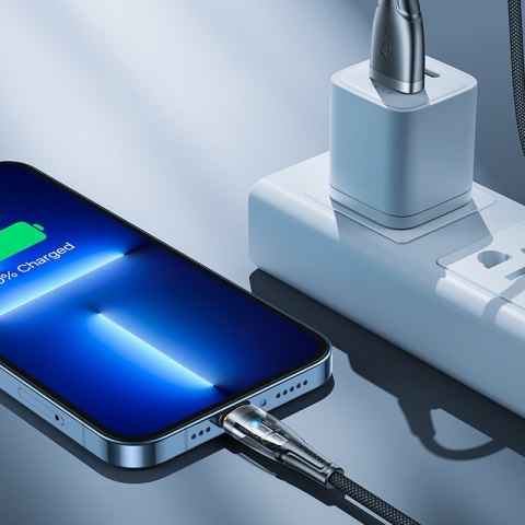 Kabel przewód z inteligentnym wyłącznikiem USB-A - iPhone Lightning 1.2m - czarny JOYROOM