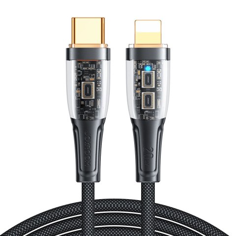 Kabel przewód z inteligentnym wyłącznikiem USB-C - iPhone Lightning 1.2m - czarny JOYROOM