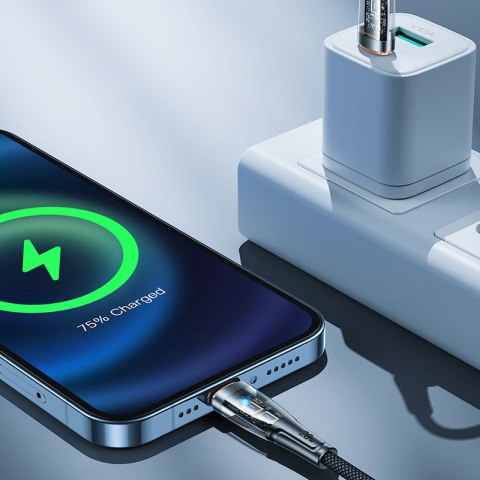 Kabel przewód z inteligentnym wyłącznikiem USB-C - iPhone Lightning 1.2m - czarny JOYROOM