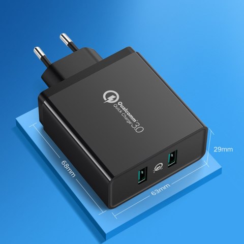 Ładowarka sieciowa do telefonu 2x USB-A 36W QC3.0 - czarna UGREEN