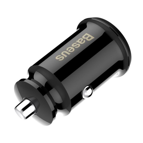 Mini ładowarka samochodowa do telefonu 2x USB Grain Car Charger czarny BASEUS