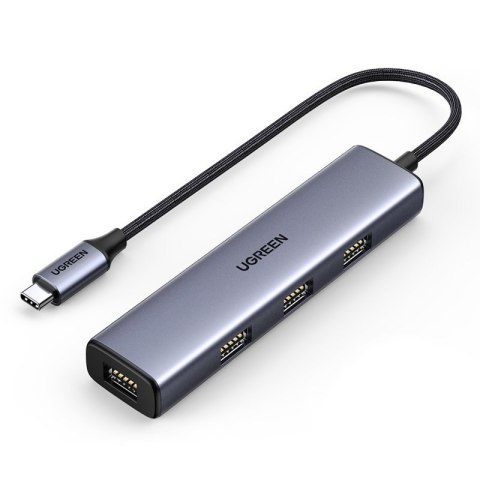 Rozdzielacz rozgałęźnik HUB USB-C na 4x USB 3.2 srebrny UGREEN