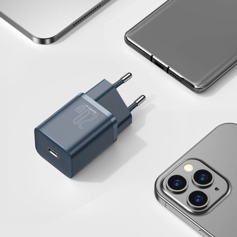 Super Si 1C szybka ładowarka USB-C 20W PD + kabel do iPhone Lightning 1m niebieski BASEUS