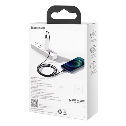 Superior kabel przewód do Iphone USB - Lightning 2.4A 1m czarny BASEUS