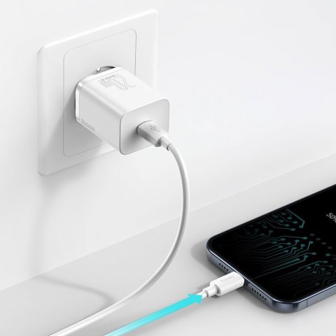 Szybka ładowarka do Iphone Super Si 1C 20W Power Delivery + kabel USB-C - Lightning 1m biały BASEUS