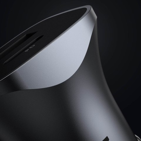 Szybka ładowarka samochodowa USB-A i USB-C 30W PD PPS - szara UGREEN