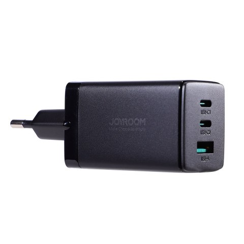 Szybka ładowarka sieciowa GaN USB 2x USB-C + kabel USB-C 1.2m - czarna JOYROOM