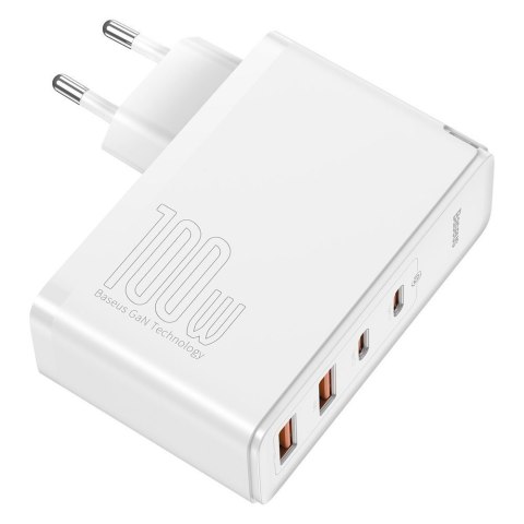 Szybka ładowarka sieciowa GaN2 Pro USB USB-C QC PD 100W biały BASEUS