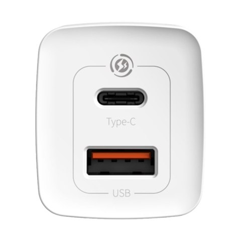 Szybka ładowarka sieciowa GaN2 Pro USB USB-C QC PD 65W biały BASEUS